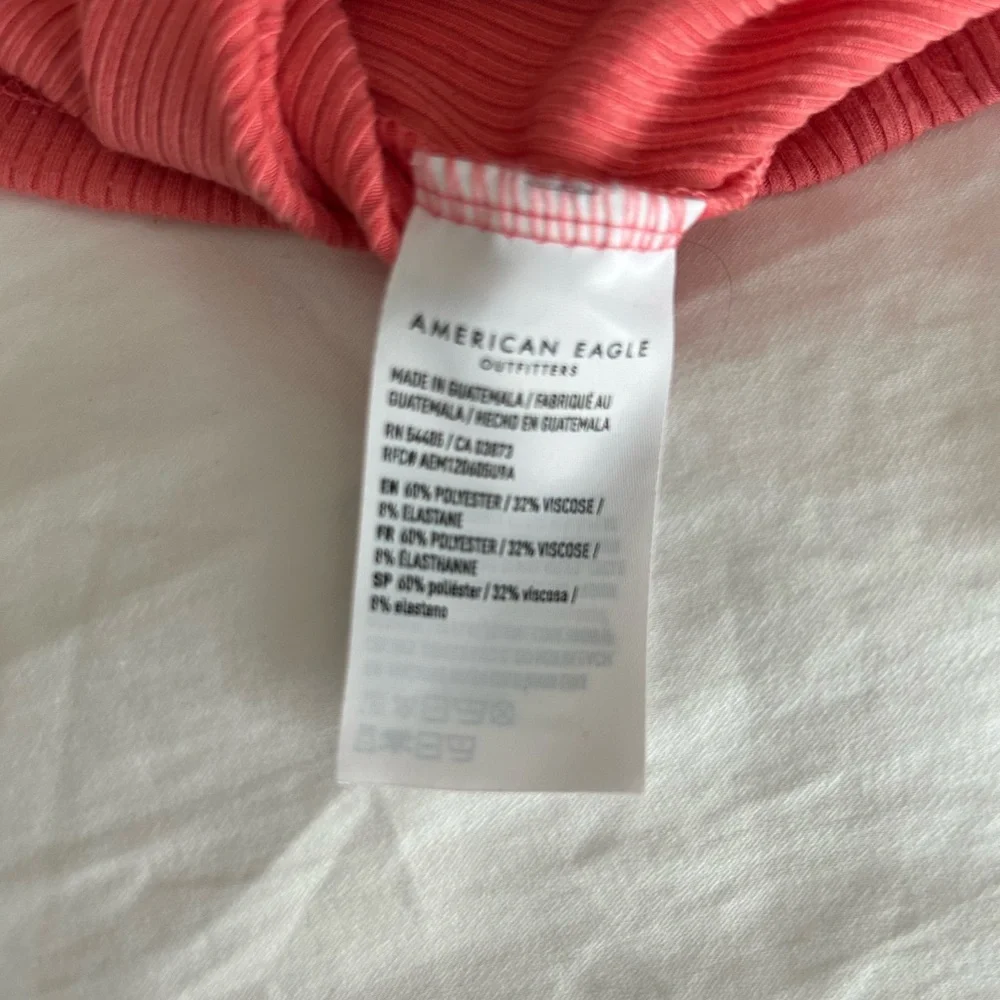 American Eagle Outfitters Ribbed Coral Crop Top - Picture 5 of 7